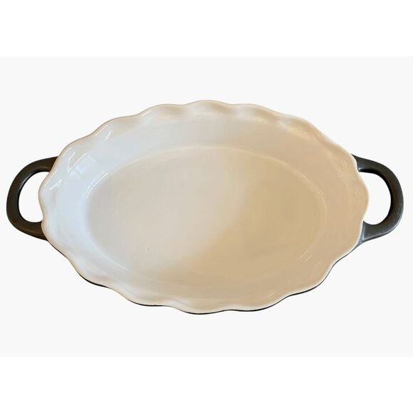 Gold Coast Ceramic Black & White Polka Dot Oval Bakeware Set - Picture 5 of 7